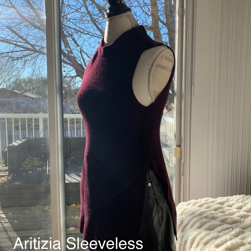 Aritizia Sleeveless Sweater in Maroon